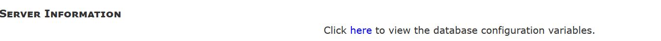 Quick Link for Database Information