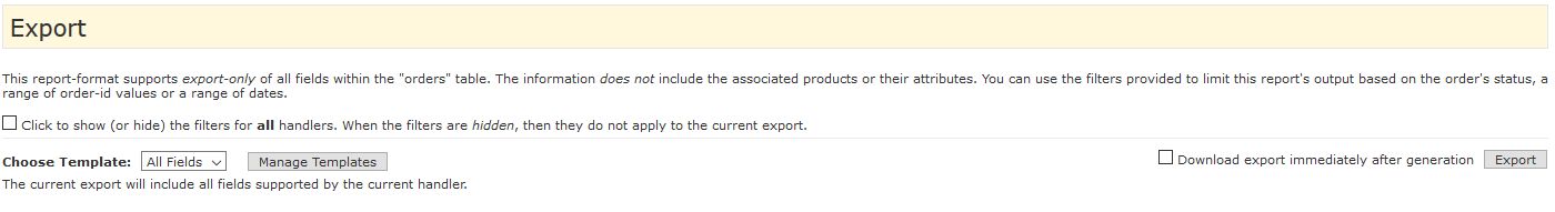DbIo Export Area