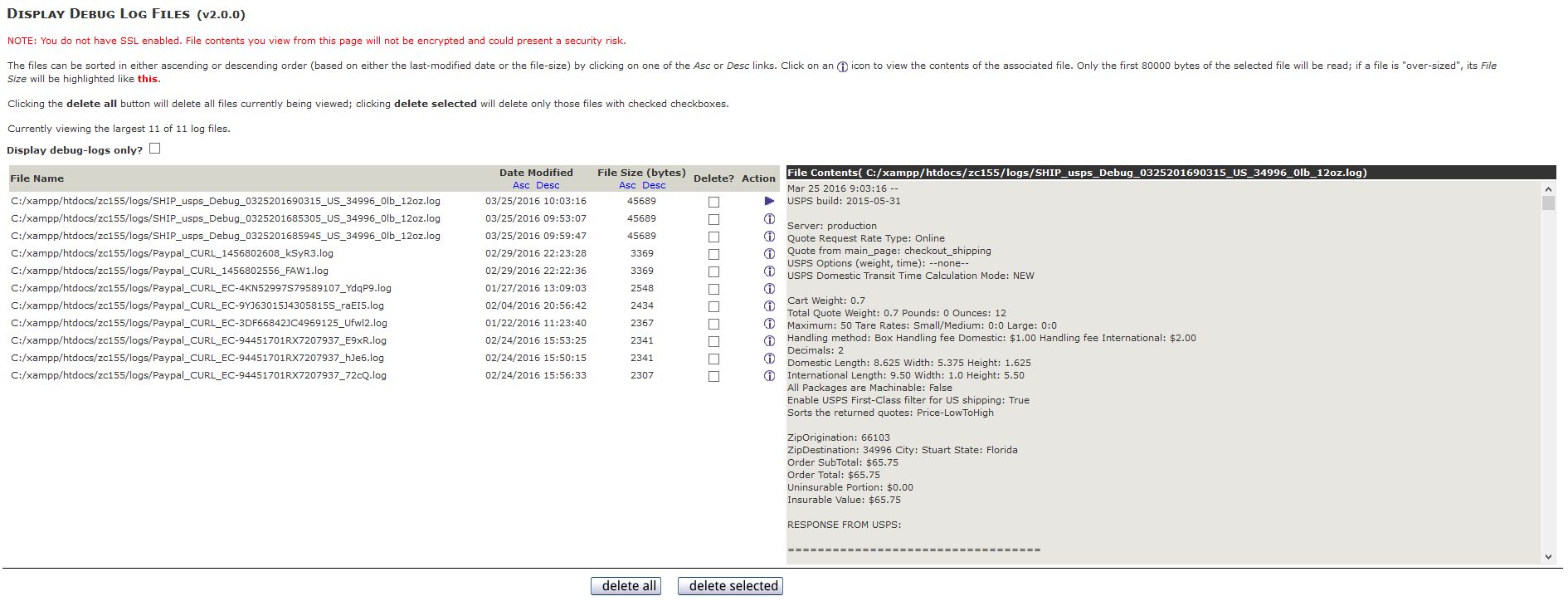 Sample output