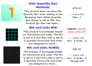 Zen Cart Demo Min/Max Products